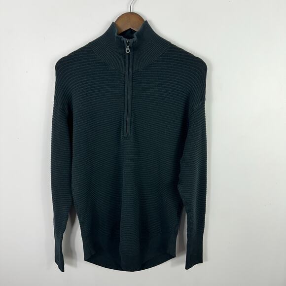 aerie Sweaters - Offline by Aerie Ribbed Half Zip Pullover Sweater Womens XS Black Oversized
